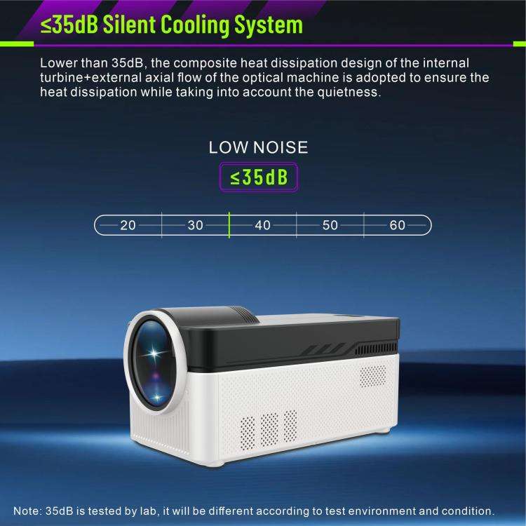 8K Home Theater Portable Android Projector With Smart Decoder(UK Plug)