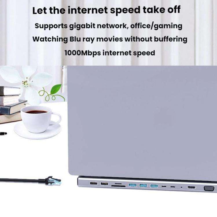BT14E 14 In 1  Type-C Docking Station USB HUB Multi Port Hub Laptop Converter