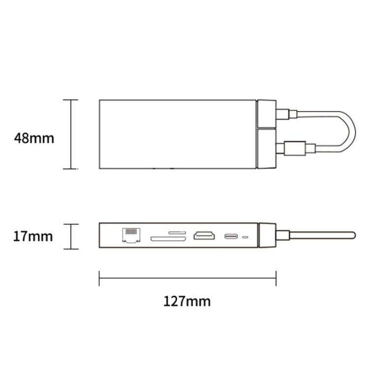 BS10A Metal Type-C Docking Station USB HUB Computer Multi Functional Expansion Dock