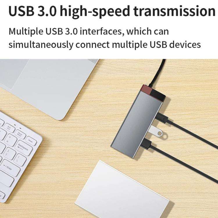BS12A Metal Type-C Docking Station USB HUB Computer Multi Functional Expansion Dock