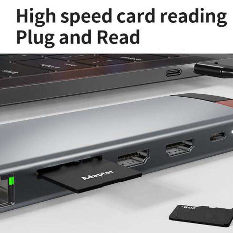 BS12A Metal Type-C Docking Station USB HUB Computer Multi Functional Expansion Dock