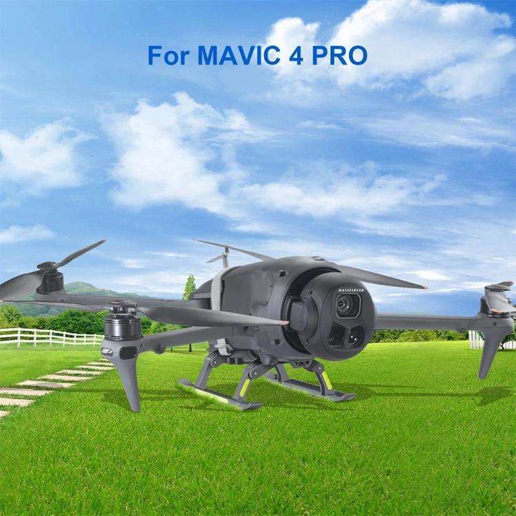 For DJI Mavic 4 Pro Drone YX  Foldable Heightening Landing Gear with Reflective Strips(Gray)