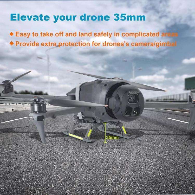 For DJI Mavic 4 Pro Drone YX  Foldable Heightening Landing Gear with Reflective Strips(Gray)