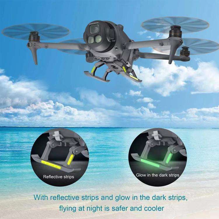 For DJI Mavic 4 Pro Drone YX  Foldable Heightening Landing Gear with Reflective Strips(Gray)