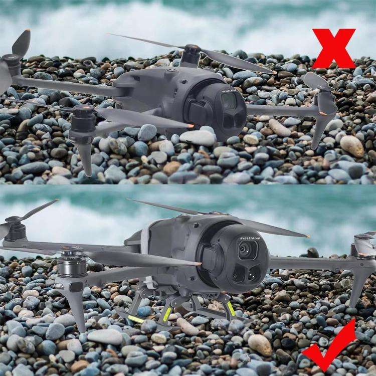 For DJI Mavic 4 Pro Drone YX  Foldable Heightening Landing Gear with Reflective Strips(Gray)