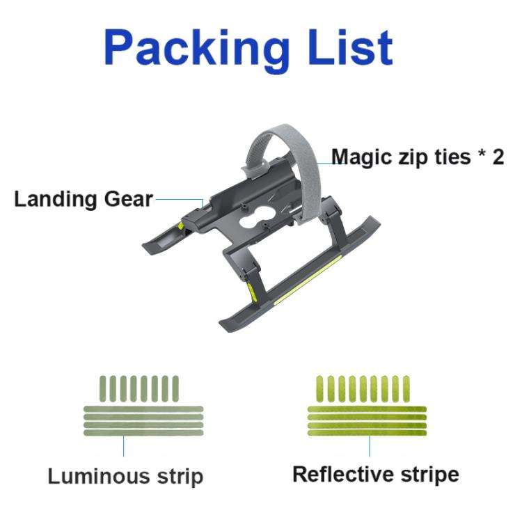 For DJI Mavic 4 Pro Drone YX  Foldable Heightening Landing Gear with Reflective Strips(Gray)