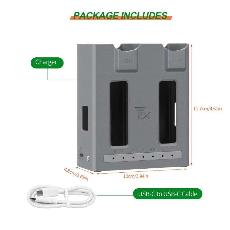 For DJI Mavic 4 Pro YX Dual-Channel Charger Battery Manager Simultaneous Charging Station