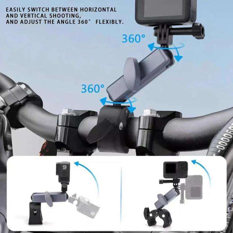 For GoPro / DJI / Insta 360 Action Cameras Cycling Bracket Bike Motorcycle Handlebar Mount, Spec:...