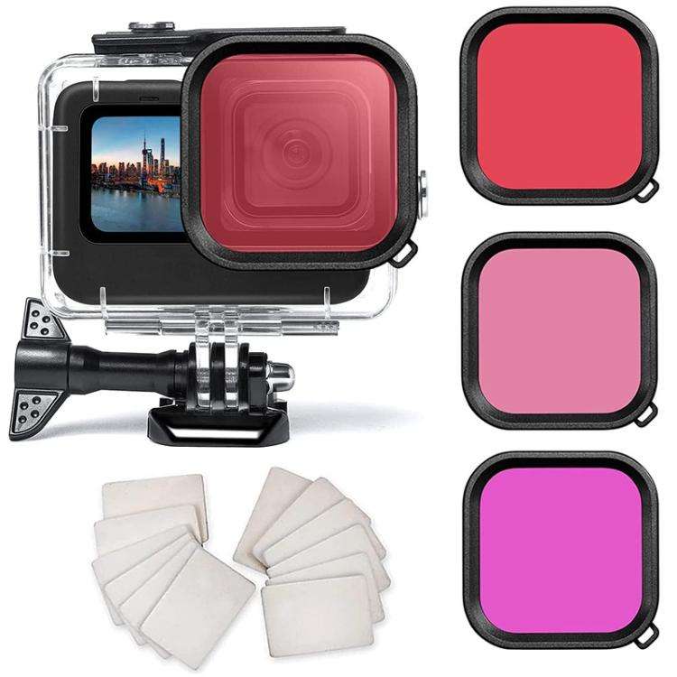 Waterproof Case Filter Dive Accessory Kit For GoPro HERO12 Black /11 Black /10 Black/9 Black