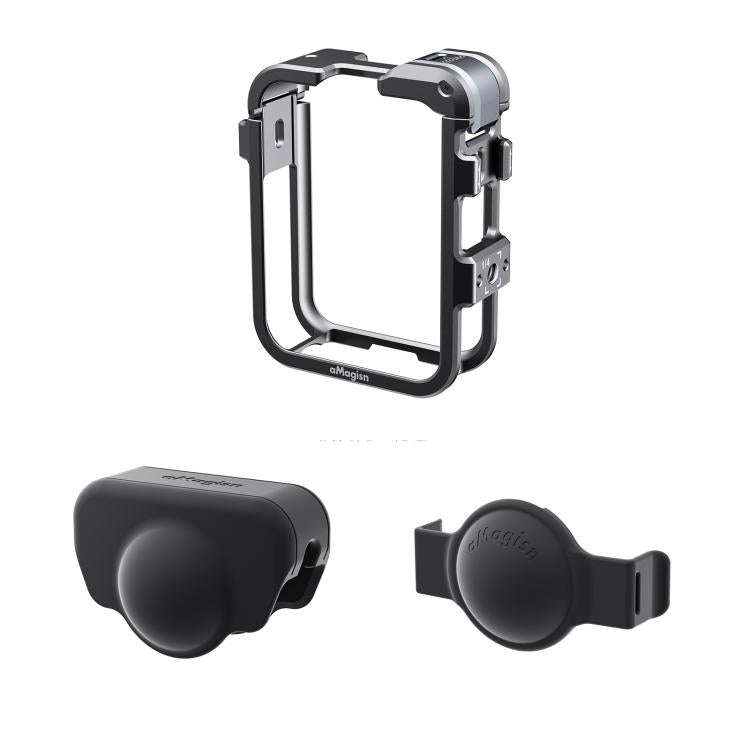 For DJI Osmo 360 AMagisn Quick-Release Metal Cage With Dual/Single Lens Caps Camera Mount Rig(Smo...