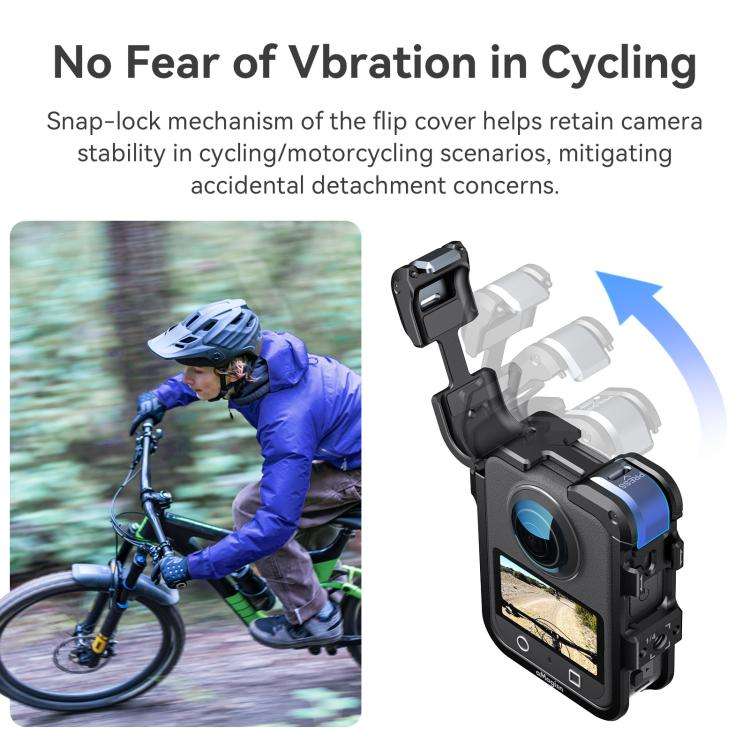 For DJI Osmo 360 AMagisn Quick-Release Metal Cage With Dual/Single Lens Caps Camera Mount Rig(Smo...