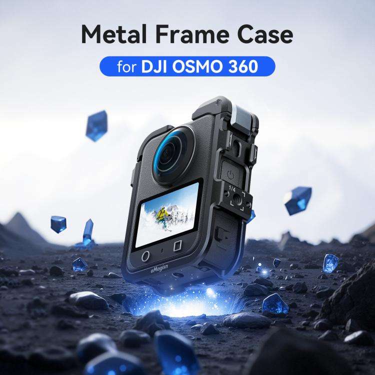 For DJI Osmo 360 AMagisn Quick-Release Metal Cage With Dual/Single Lens Caps Camera Mount Rig(Smo...