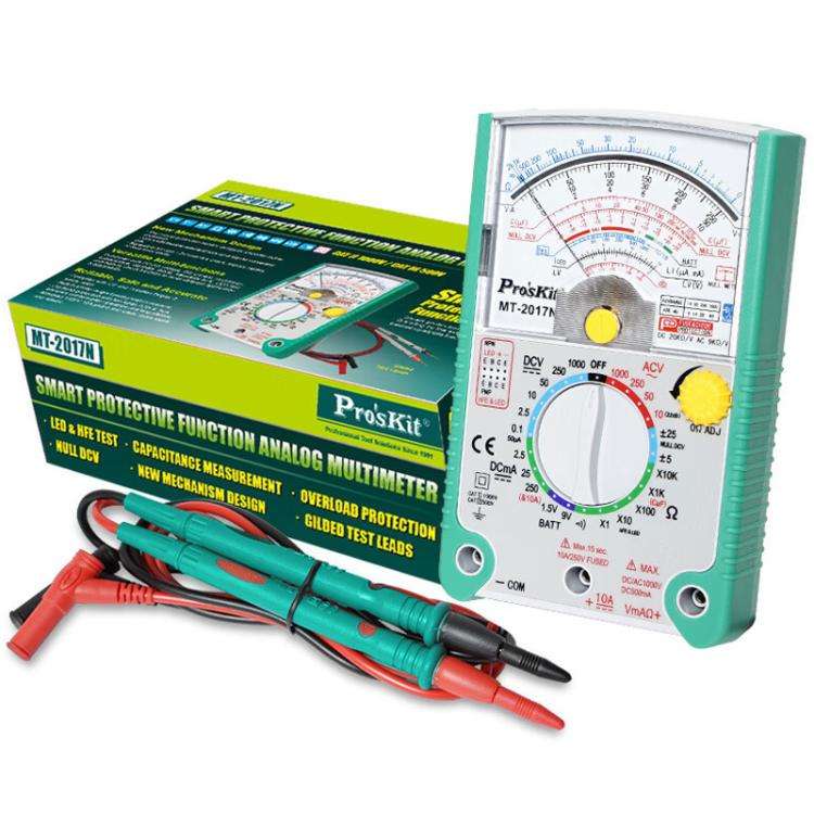ProsKit MT-2017N Analog Multimeter 26 Range Misoperation-Proof Burn-Proof Electrical Meter