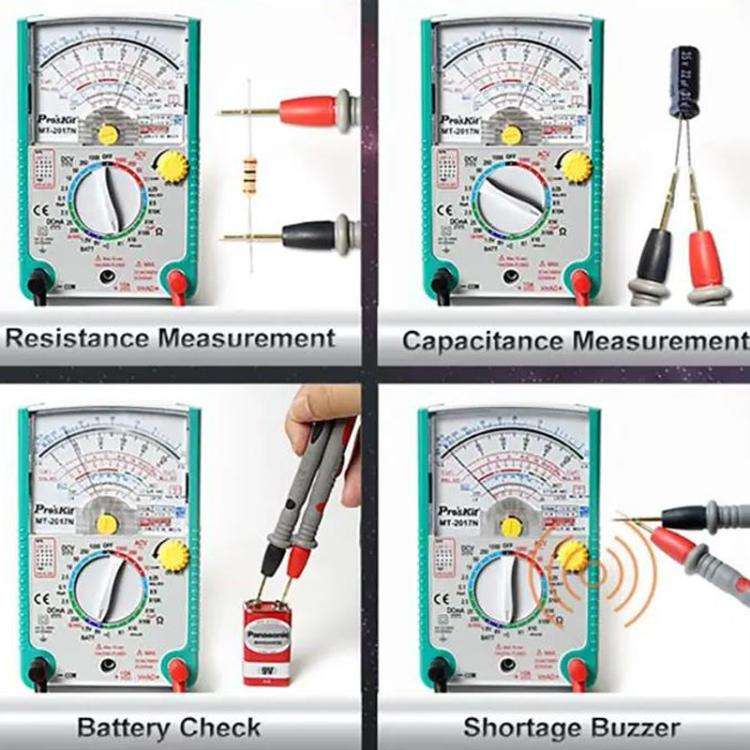 ProsKit MT-2017N Analog Multimeter 26 Range Misoperation-Proof Burn-Proof Electrical Meter