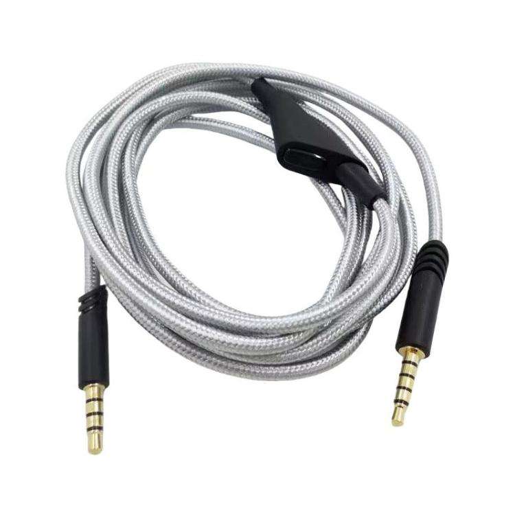For Logitech Astro A10 / A40 / A30 Gaming Headset Cable Braided Audio Cable, Style: Gray Black Bu...