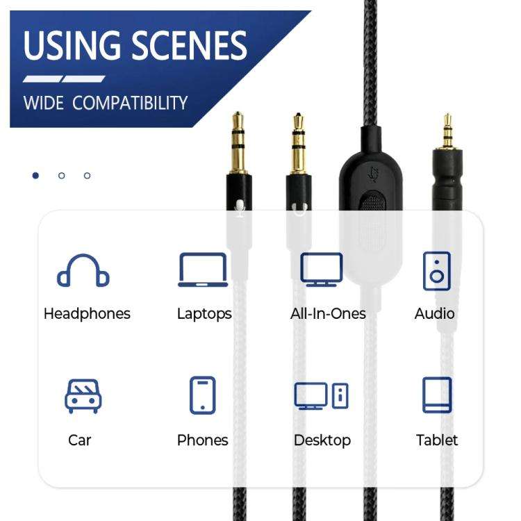 Single Plug 2m Tuning Edition Headphone Cable For Sennheiser GAME ONE / GAME ZERO / PC 373D / GSP...