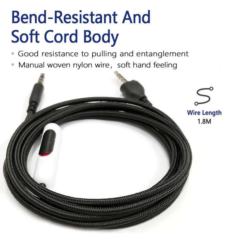 For Alienware AW920H Gaming Headset Cable Audio Microphone Cable, Length: 1.8m(Black)