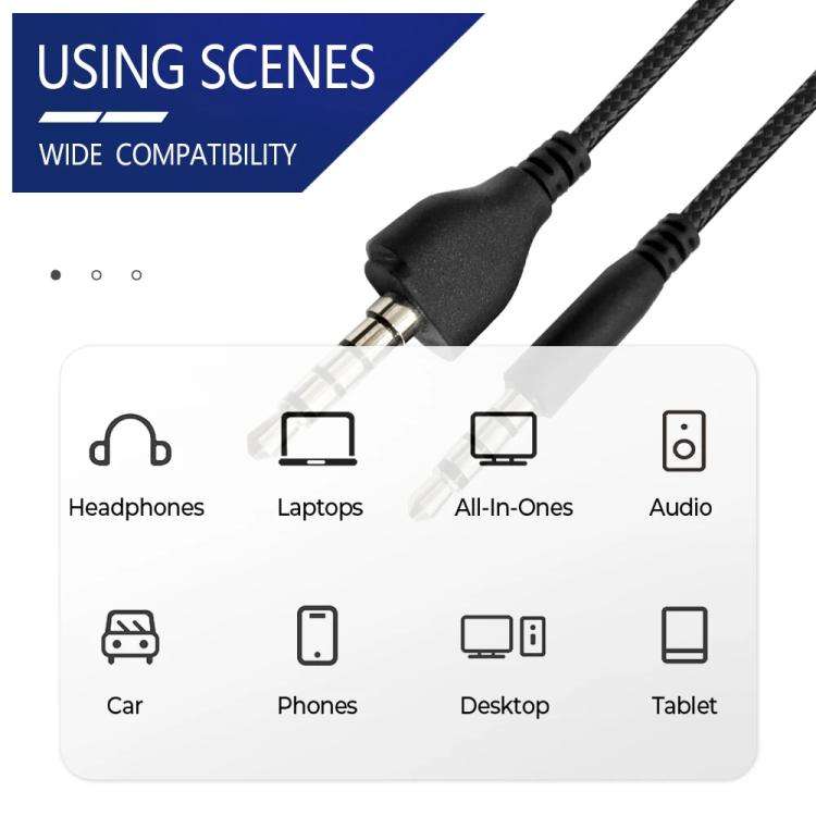 For Alienware AW920H Gaming Headset Cable Audio Microphone Cable, Length: 1.8m(Black)