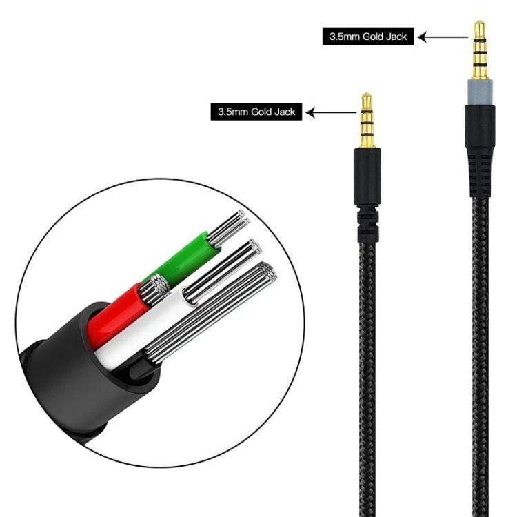 For Kingston HyperX Cloud Alpha / Mix 3.5mm Male To Male Headset Recorder Cable, Size: 1.5m(Black)
