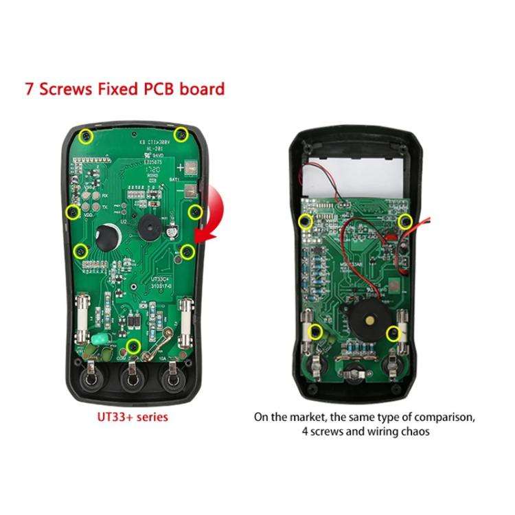 UNI-T UT33C+ Palm Size Multimeter With Backlit LCD Display, 600V 10A AC/DC Voltage Tester