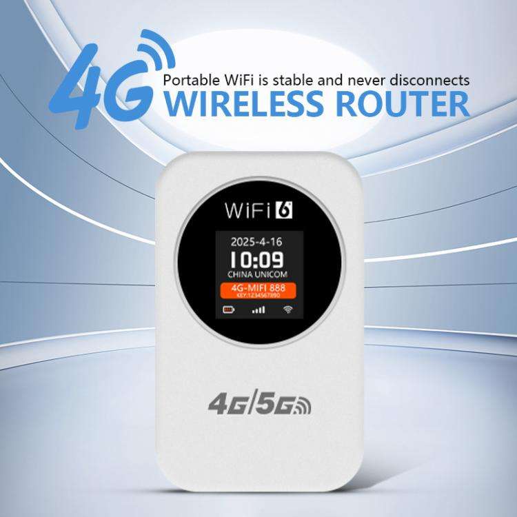 Eurasian Edition 4G/5G Portable WiFi Hotspot 300Mbps Mobile Router With Time Display, 3000mAh Bui...