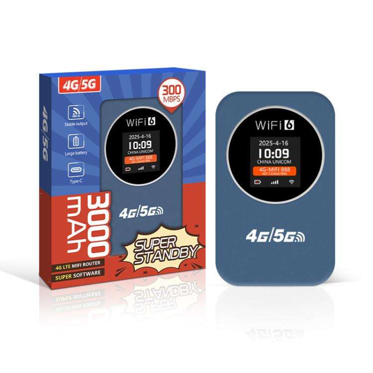 Eurasian Edition 4G/5G Portable WiFi Hotspot 300Mbps Mobile Router With Time Display, 3000mAh Bui...