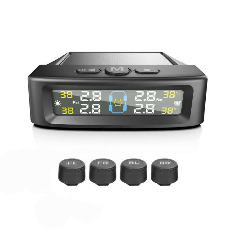 Automotive TPMS Four-Tire Pressure Monitor, Specification: Voice Version External Sensor(Spanish)