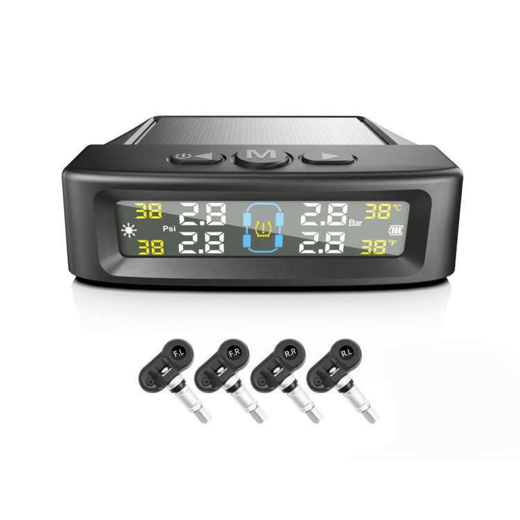 Automotive TPMS Four-Tire Pressure Monitor, Specification: Beep Sound Version Internal Sensor(Eng...