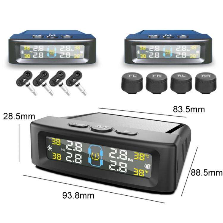 Automotive TPMS Four-Tire Pressure Monitor, Specification: Beep Sound Version Internal Sensor(Eng...