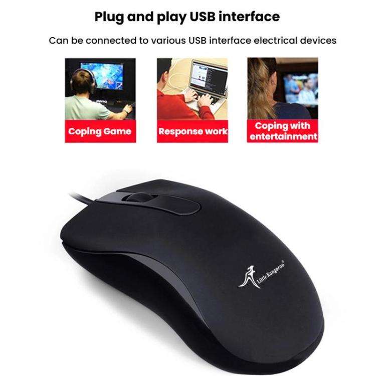 Little Kangaroo DS-917 1000DPI Ergonomic Optical Wired Mouse Laptop Mouse For Office Gaming, Spec...