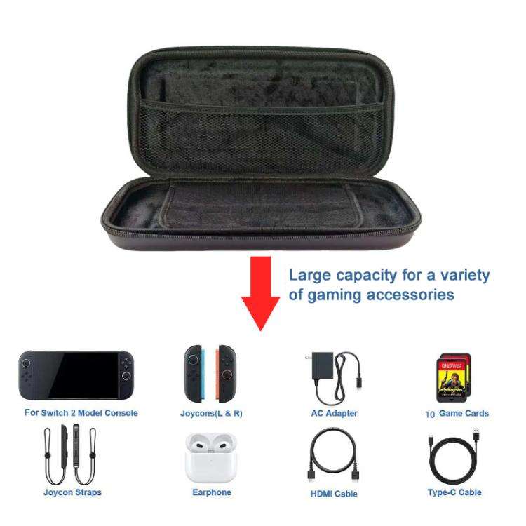 For Nintendo Switch 2 Carrying Case Portable Shockproof and Waterproof  Game Console Accessory St...