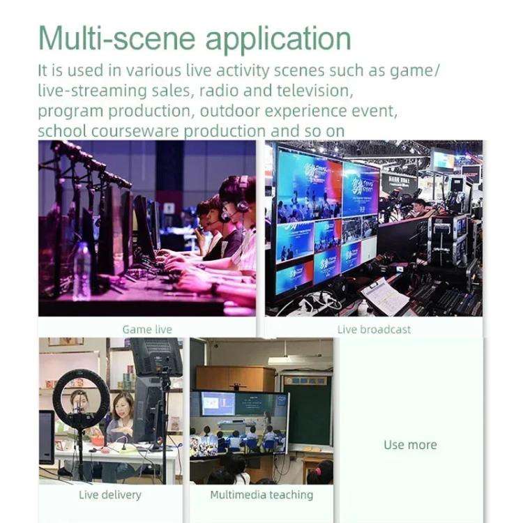 4 In 2 Out HDMI Guide Switchboard Type-C Capture Port OSD Display Game Switcher US Plug(Black)