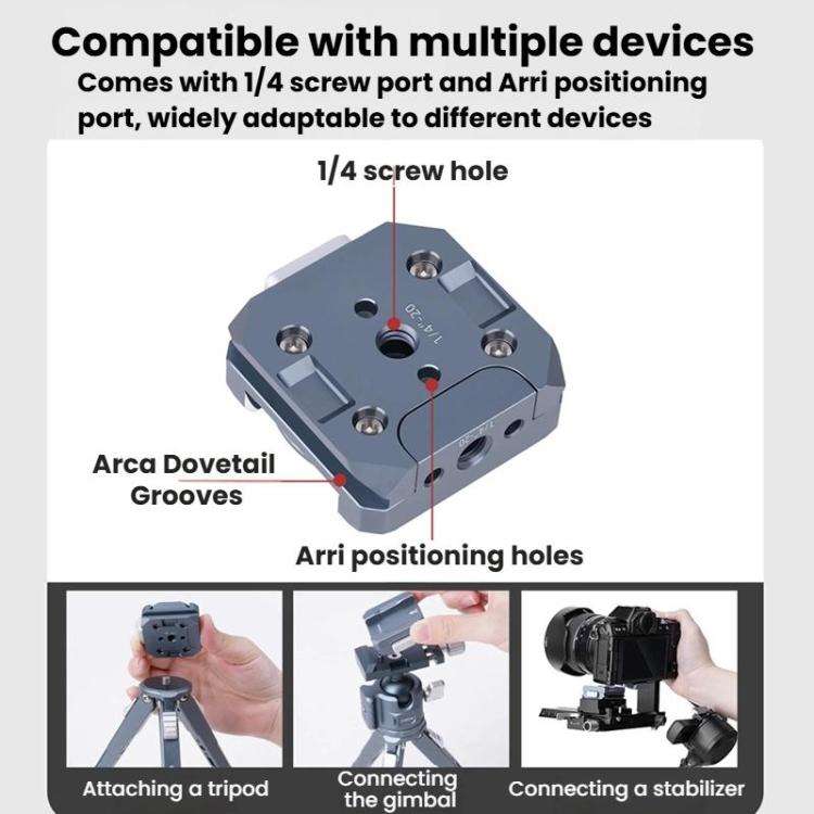 COBONE CQ-2 Aluminum Alloy Quick Release Adapter Universal Gimbal Clamp Accessories For Phones DSLRs