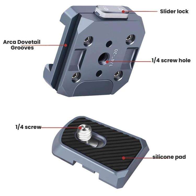 COBONE CQ-2 Aluminum Alloy Quick Release Adapter Universal Gimbal Clamp Accessories For Phones DSLRs