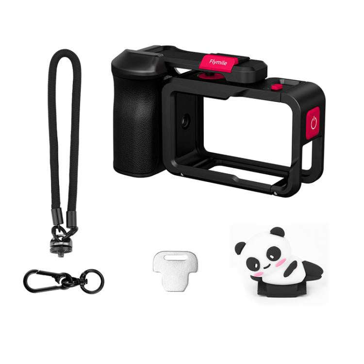 For DJI Action 5 Pro/4/3 Flymile Street Shooting Handle Grip Expansion Cage Kit(Black)