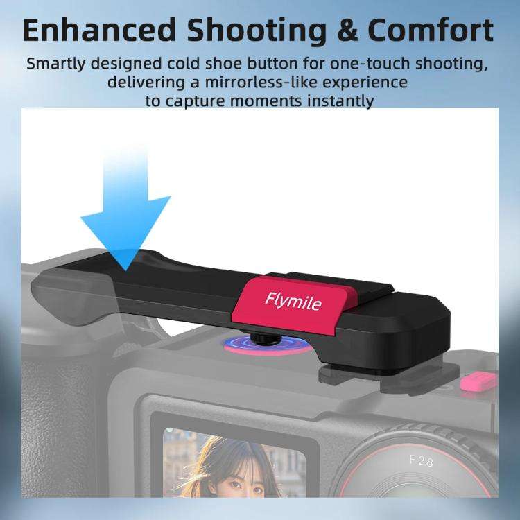 For DJI Action 5 Pro/4/3 Flymile Street Shooting Handle Grip Expansion Cage Kit(Black)