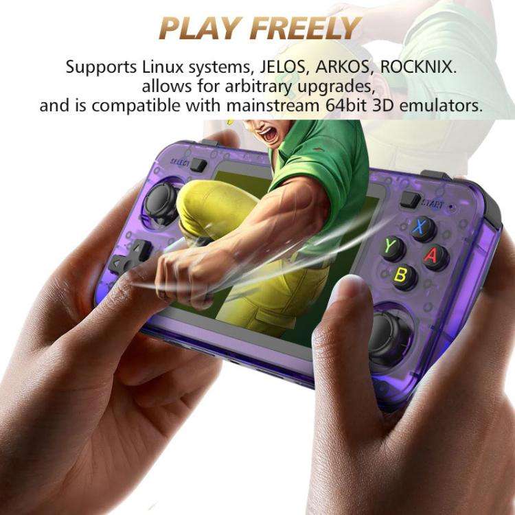 R36H 3.5 inch IPS Screen Open Source Handheld Game Console Portable Retro Pocket Console, Color: ...