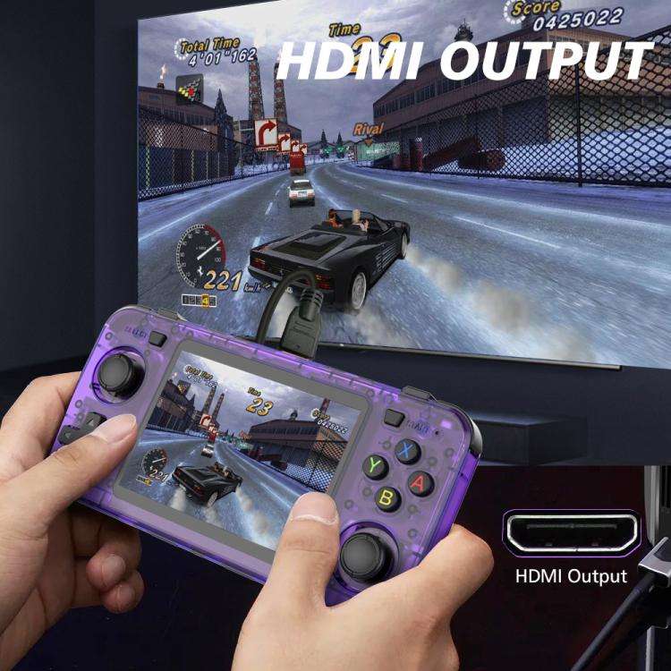 R36H 3.5 inch IPS Screen Open Source Handheld Game Console Portable Retro Pocket Console, Color: ...