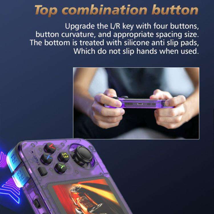 R36H 3.5 inch IPS Screen Open Source Handheld Game Console Portable Retro Pocket Console, Color: ...