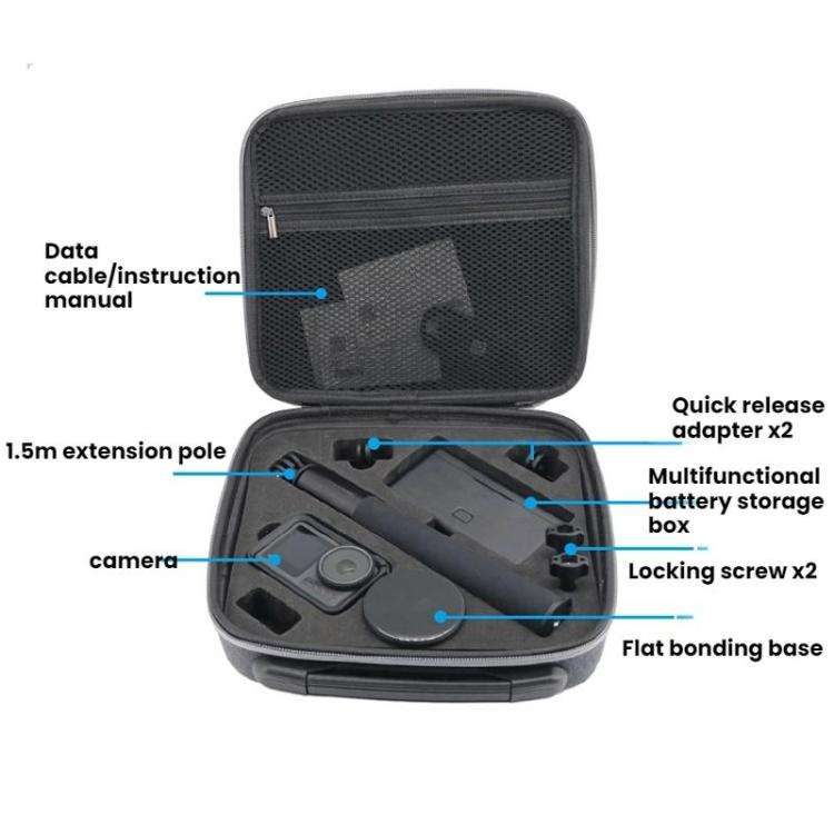 For DJI Osmo Action 5 Pro / 4 / 3 Action Camera Storage Bag(Dark Gray)