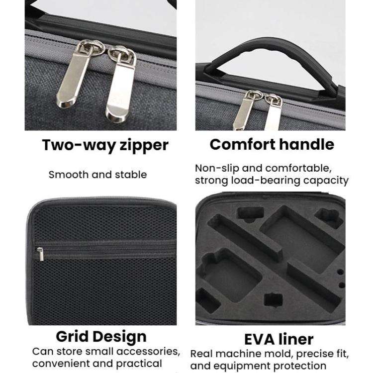 For DJI Osmo Action 5 Pro / 4 / 3 Action Camera Storage Bag(Dark Gray)