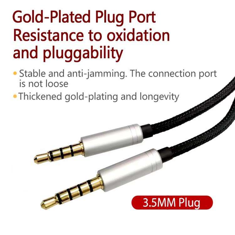 For Logitech Astro A10 / A40 Headset Gaming Headset 2m Braided Audio Cable, Style: Silver Plug Wi...