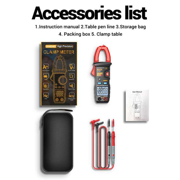 ANENG ST183 600A Digital Clamp Meter With NCV, 4000 Counts, Tests Continuity/Resistance/Capacitan...
