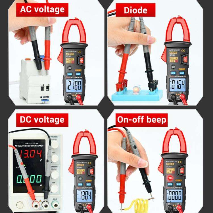 ANENG ST183 600A Digital Clamp Meter With NCV, 4000 Counts, Tests Continuity/Resistance/Capacitan...
