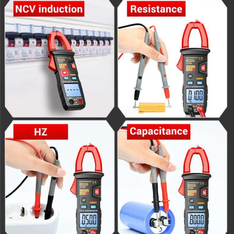 ANENG ST183 600A Digital Clamp Meter With NCV, 4000 Counts, Tests Continuity/Resistance/Capacitan...