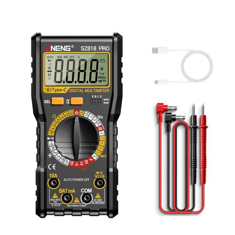ANENG SZ818 Pro  Rechargeable Digital Multimeter with NCV Detection Voltage Tester for AC/DC Curr...