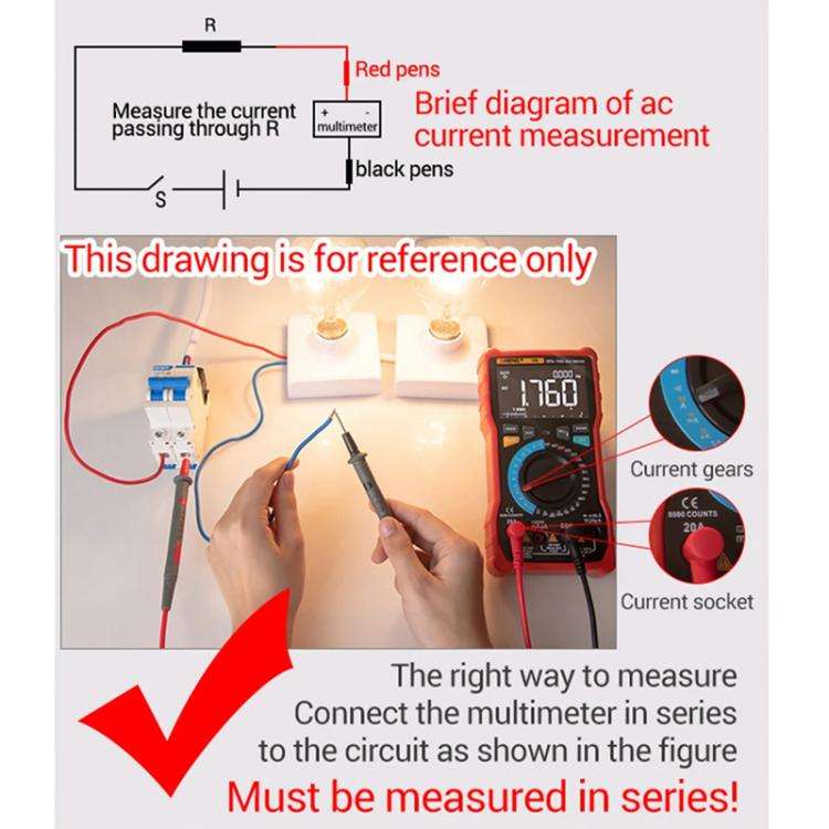 ANENG SZ818 Pro  Rechargeable Digital Multimeter with NCV Detection Voltage Tester for AC/DC Curr...
