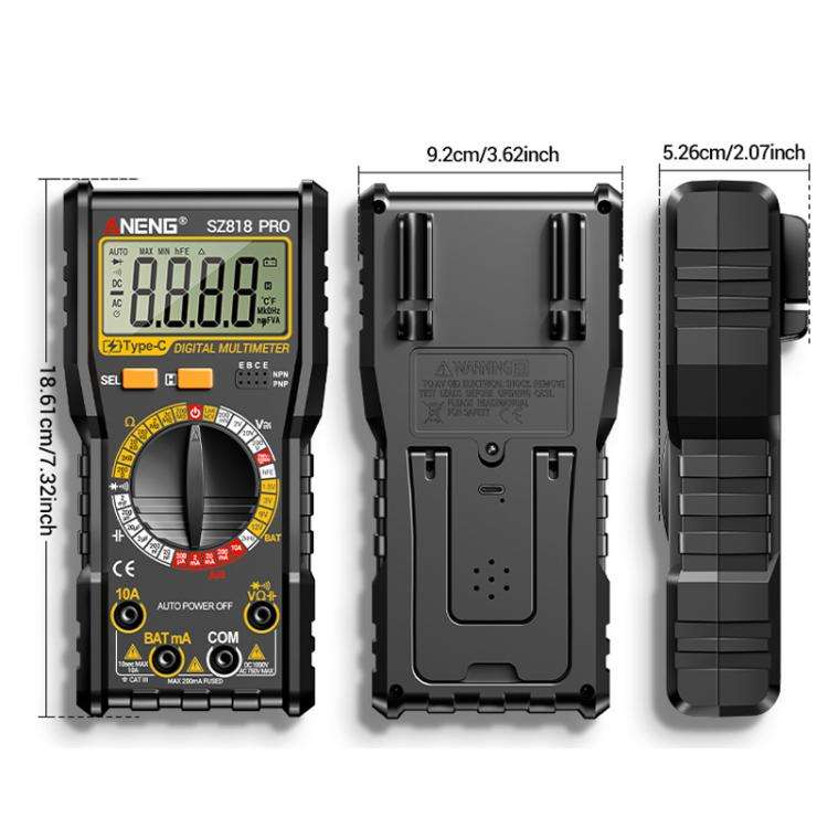 ANENG SZ818 Pro  Rechargeable Digital Multimeter with NCV Detection Voltage Tester for AC/DC Curr...