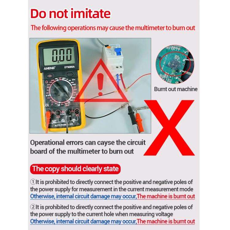ANENG SZ818 Digital Multimeter with NCV Detection Voltage Tester for AC/DC Current/Voltage, hFE T...