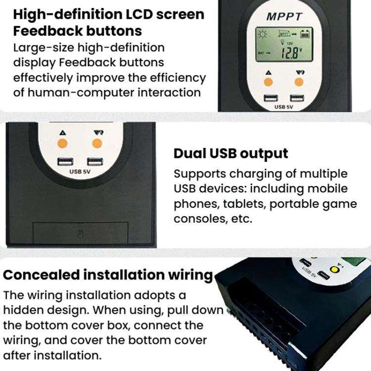 SKA-50A MPPT Solar Controller With Automatic 12V/24V Recognition